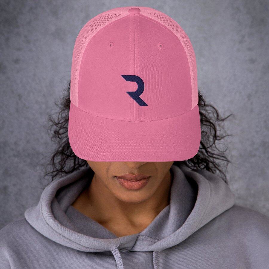Navy R — Mesh Back Trucker Cap