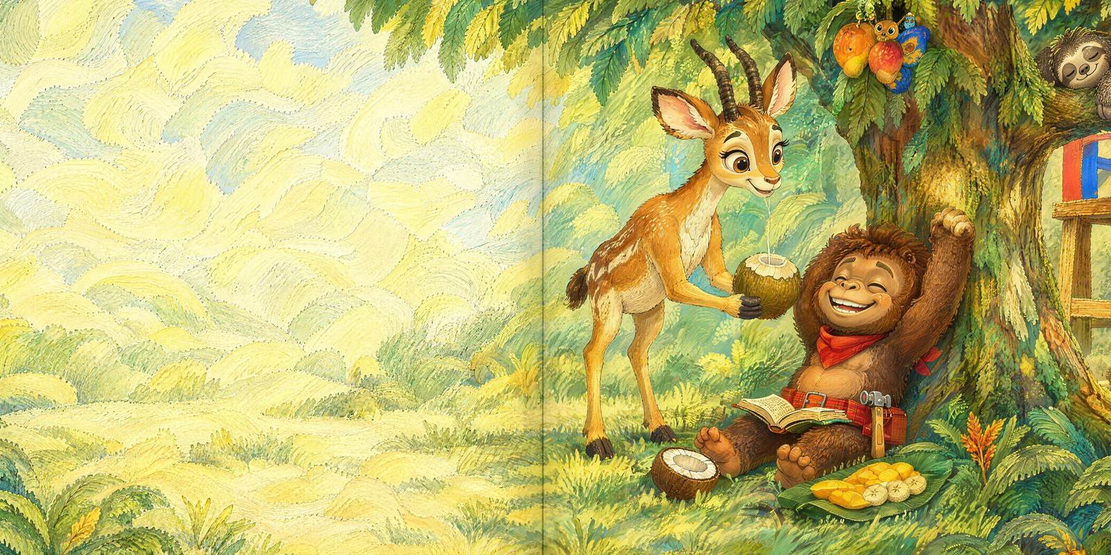 Aunt Vivi Antelope teaching a tired Rocco the GREEN Routine